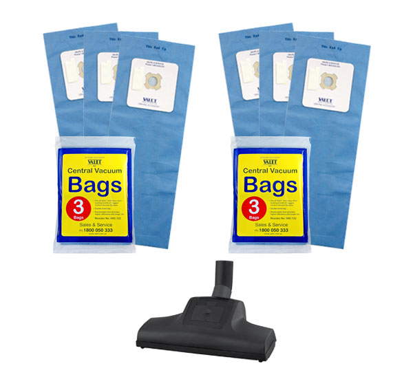 Vac Bag Combo 2 Pack Blue Bags and Turbo Brush Valet