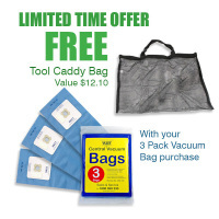 Genuine VALET Blue Vacuum Bags 3pack & FREE TOOL CADDY BAG